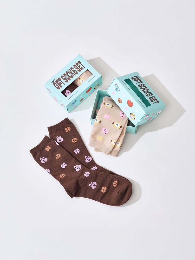 BT21 Basic Jacquard Socks Lucky Gift Set (2 PCS)