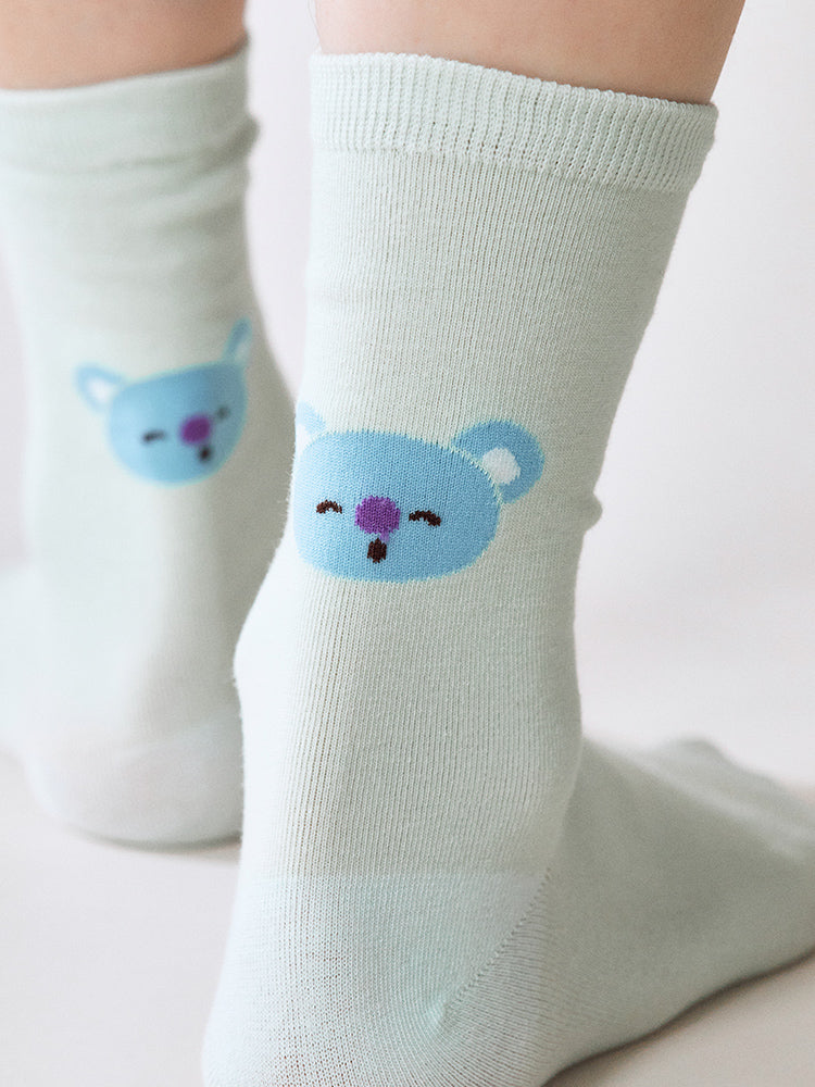 BT21 KOYA Basic Jacquard Face Socks