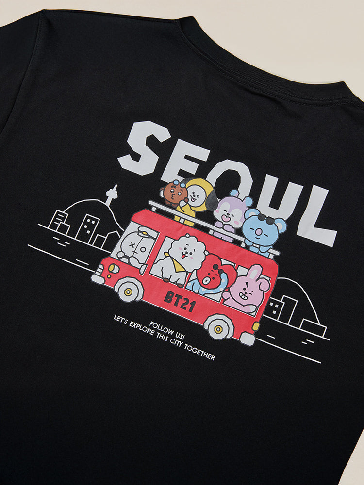 BT21 Seoul Edition Short Sleeve T-Shirt Black