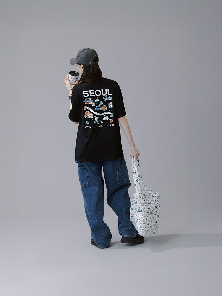 BT21 Seoul Edition Short Sleeve T-shirt VER.1 (Black)