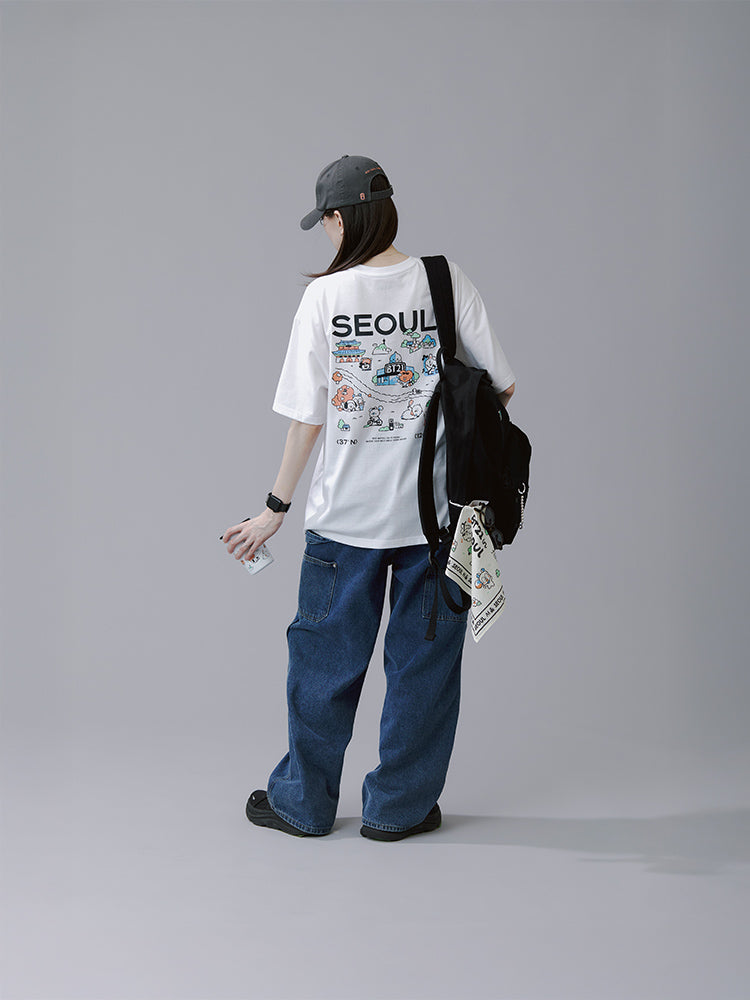 BT21 Seoul Edition Handkerchief (blue, ivory)