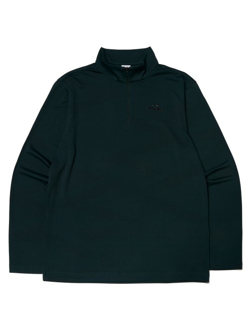SHAPE α Jacquard Zip-Up T-shirt_Dark Green