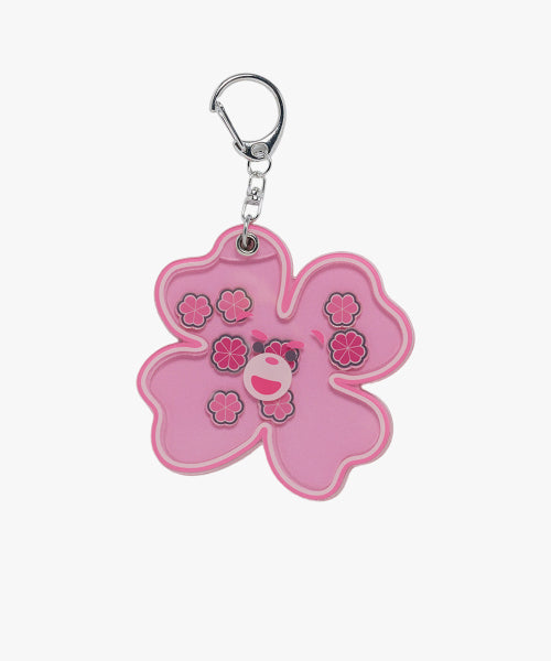 CLOVER BELLY ACRYLIC SHAKER KEYRING PINK