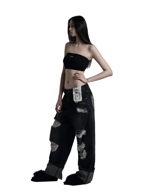 Dollar wide denim pants