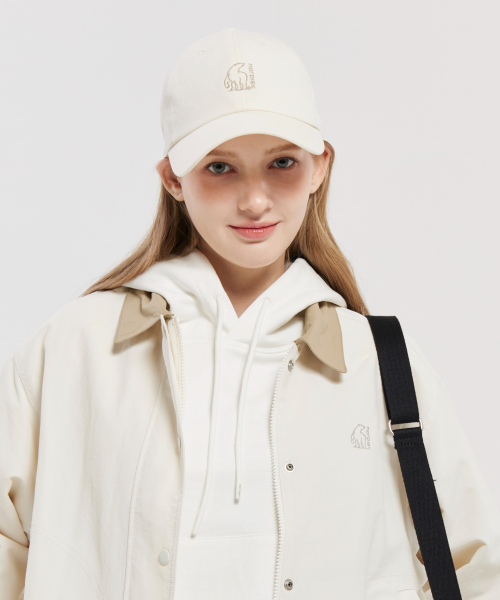 Polar Bear Logo Cotton Ball Cap_Off White