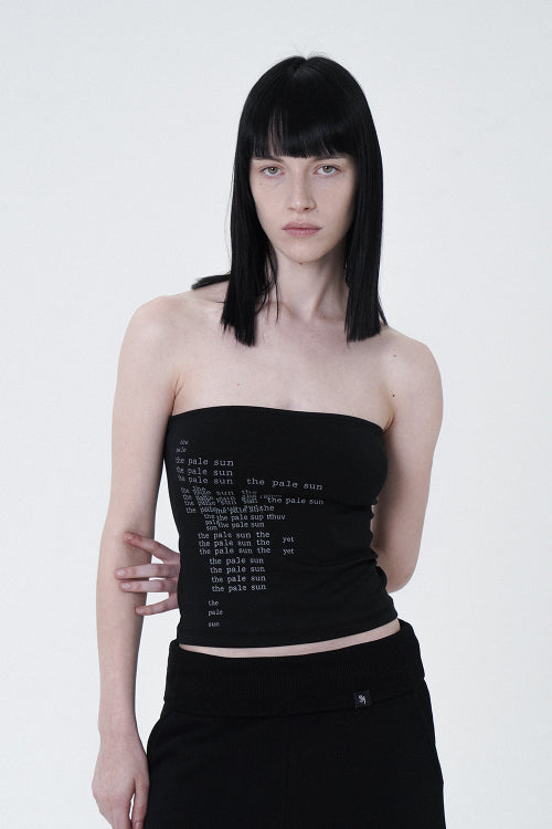 FONT CROP TUBE TOP BLACK