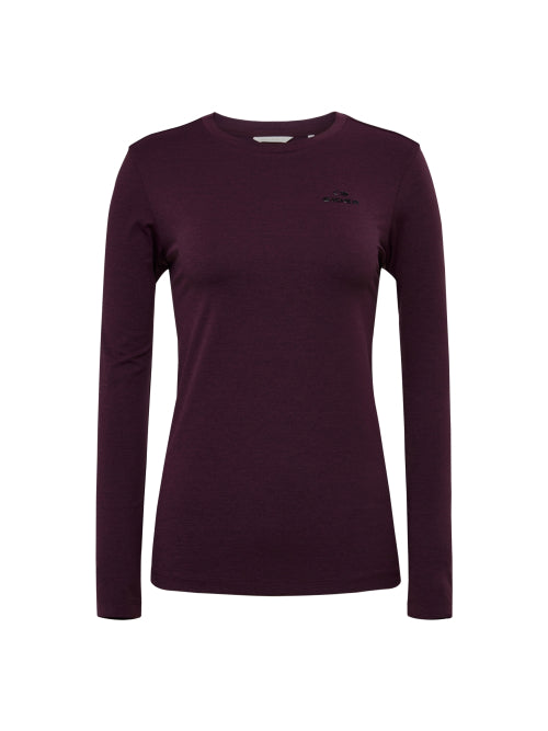 BASIC (Basic) Women's Long-Sleeved Round T-Shirt_Plum