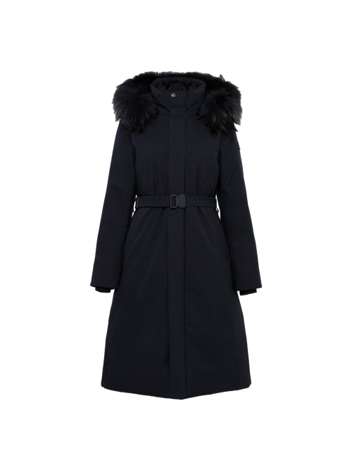 La Belle (Label) Women's W/S Cashmere Long Coat Down Jacket (HOOD)_Dark Navy