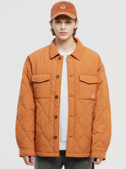 Alfame Quilting Padded Shirt - M_Orange