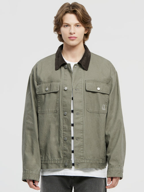 Denim Jacket - M_Light Khaki