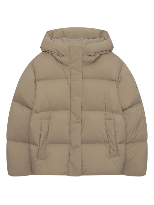 Hypercrystal Goose Down Heavy Hoodie Jumper - W_Beige