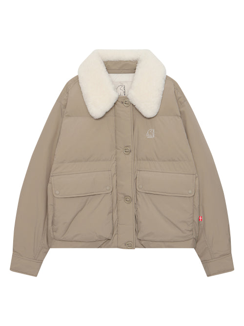 Real fur crystal-like hunting jumper - W_Beige