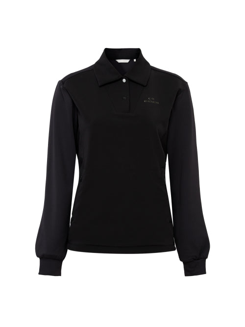 WEATHER FLEX (Wether Flex) Women's Hybrid Polo T-Shirt_Black