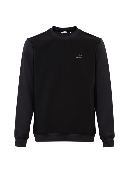 WEATHER FLEX (Wether Flex) Men's Hybrid Round T-Shirt_Black