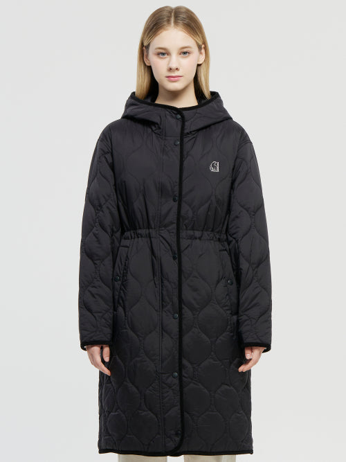 Padded quilting jacket LONG - W_Black