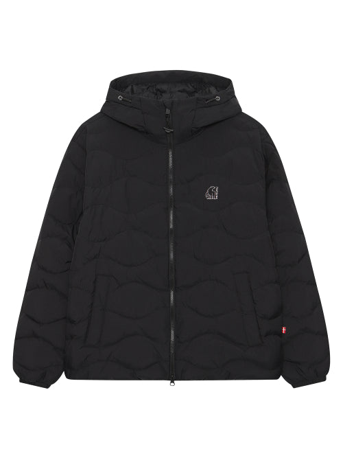 Wave Crystal Down Light Hoodie Jumper - U_Black