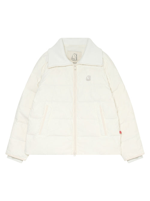 Lightweight Knitwear Collar Crystal-Down Jumper - W_Off White