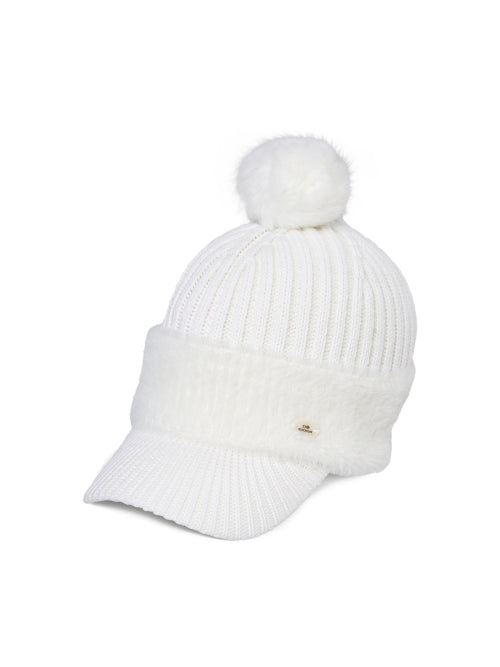 Women's Mink Thread Knit Cap_Cream