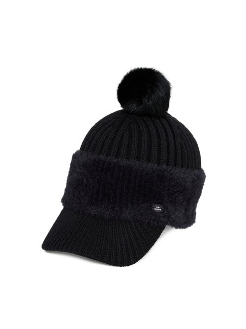 Women's Mink Thread Knit Cap_Black