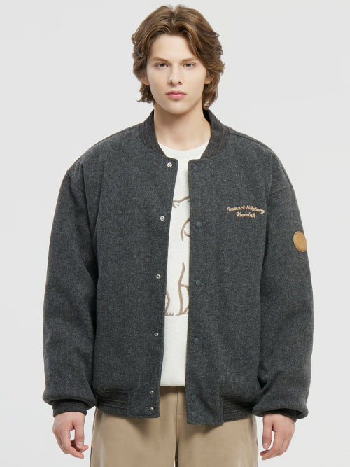 Varsity Jacket - M_MELANGE DARK GREY