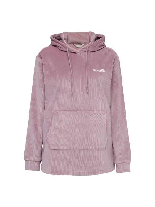VELOUR (Beloa) Women's Long-Sleeved Hooded T-shirt_ASH ROSE