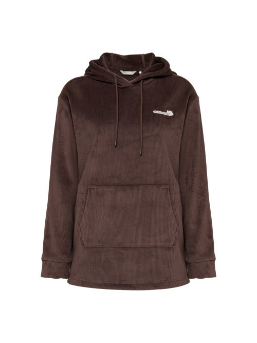 VELOUR (Beloa) Women's long-sleeved hooded T-shirt_Brown