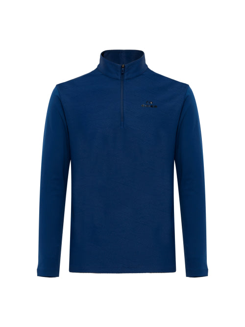 JACQUARD U (Jacquard U) Men's Long-Sleeved Zip-Up T-shirt_T.BLUE