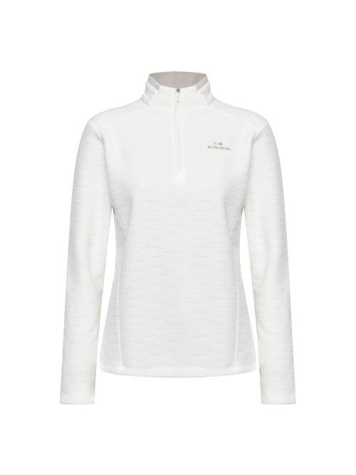 JACQUARD W (Jacquard) Women's Long-Sleeved Zip-Up T-shirt_Cream