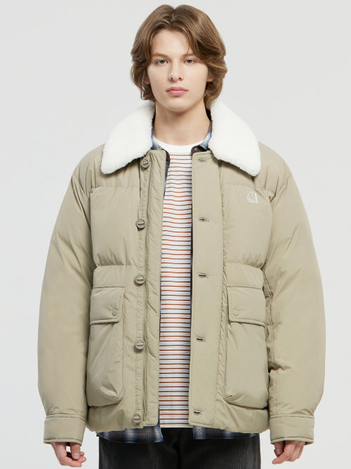Real fur crystal-like hunting jumper - M_Light Khaki