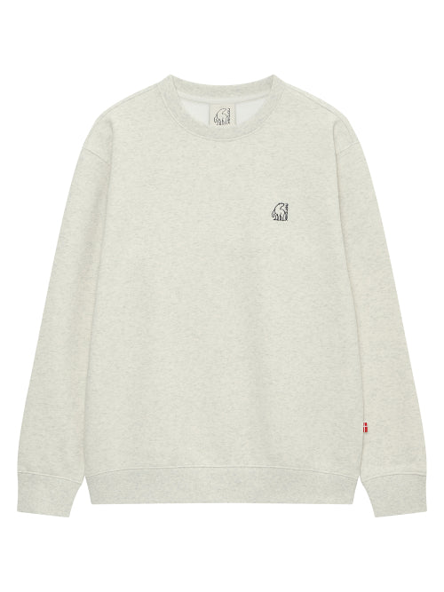 Winter Cartoon Turtleneck Bear Fleece-Lined Sweatshirt - U_OATMAL Melange