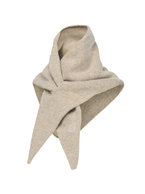 Triangular Petit Knitwear muffler_Dark Beige