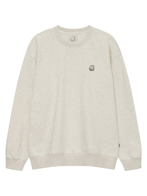 Silkeborg heavyweight sweatshirt - U_OATMAL MELANDY