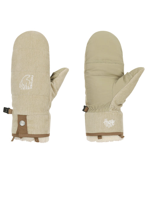Padded Corduroy Mitten_Light Beige