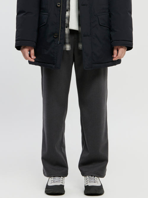 Fleece Fleece-Lined Pants (Relax Fit) - M_Cool Grey