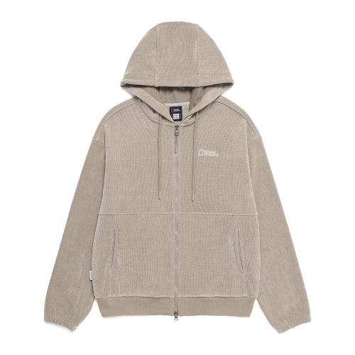N254UFT070 소재변형 후드 풀집업 OAK BEIGE