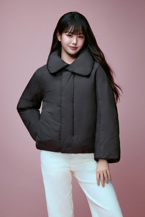 La Belle (La Belle) Women's Cashmere Short Coat Down Jacket_Dark Gray