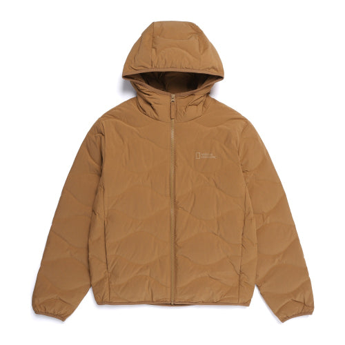 N254UDW911 Foley Hoodie Tube Duck-Down Jumper BEIGE