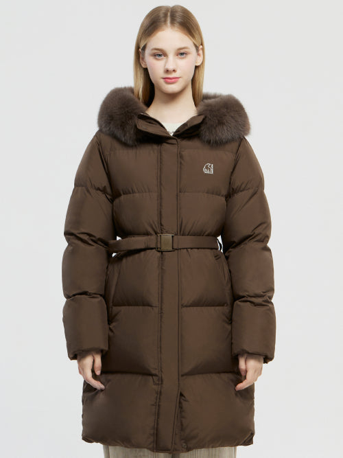 SCARDY CRYSTAL-DOWN Jumper LONG - W_ORANGE BROWN