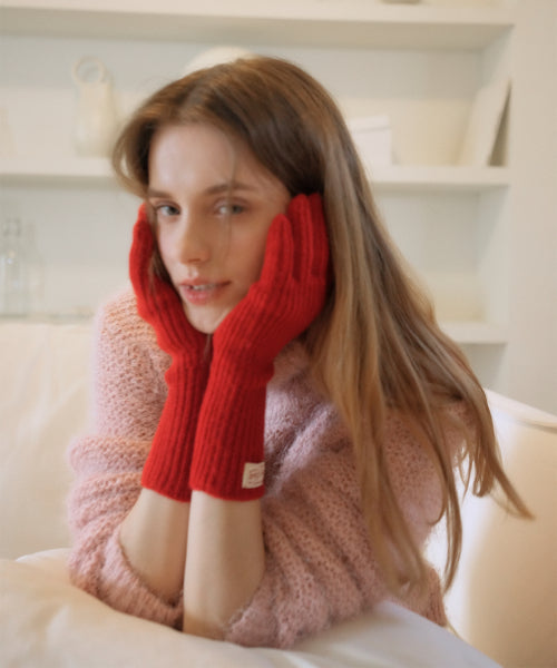 Cashmere Whole Garment Solid Knit Gloves (6colors)