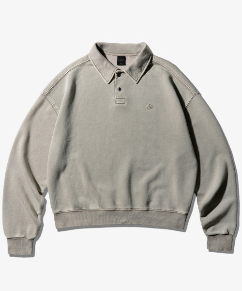 EZ Pigment Dyed Collar Sweatshirt Creamgray SJMT6917