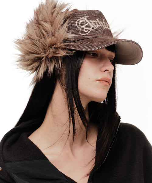 ARCHIVES CORDUROY FUR EARFLAP CAP (BROWN)