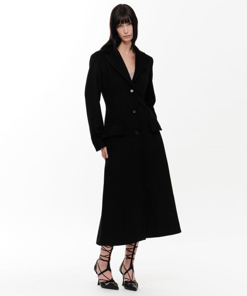 HOURGLASS MAXI WOOL COAT (BLACK)