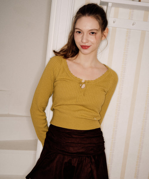 lotsyou_Bonnie Knit Top Olive Green