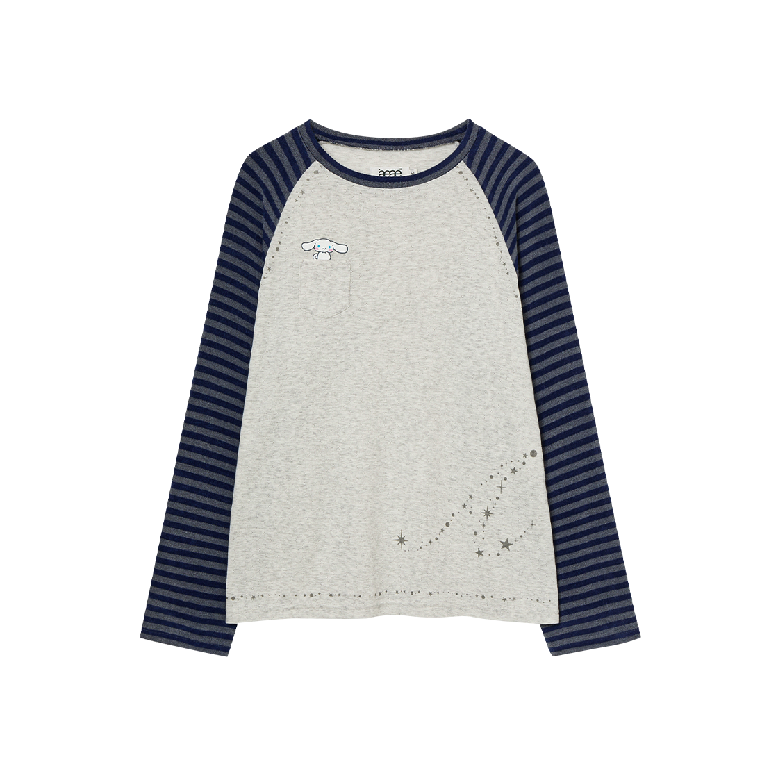 AEAE Cinnamoroll Stripe Knit Sleeve Tee Navy