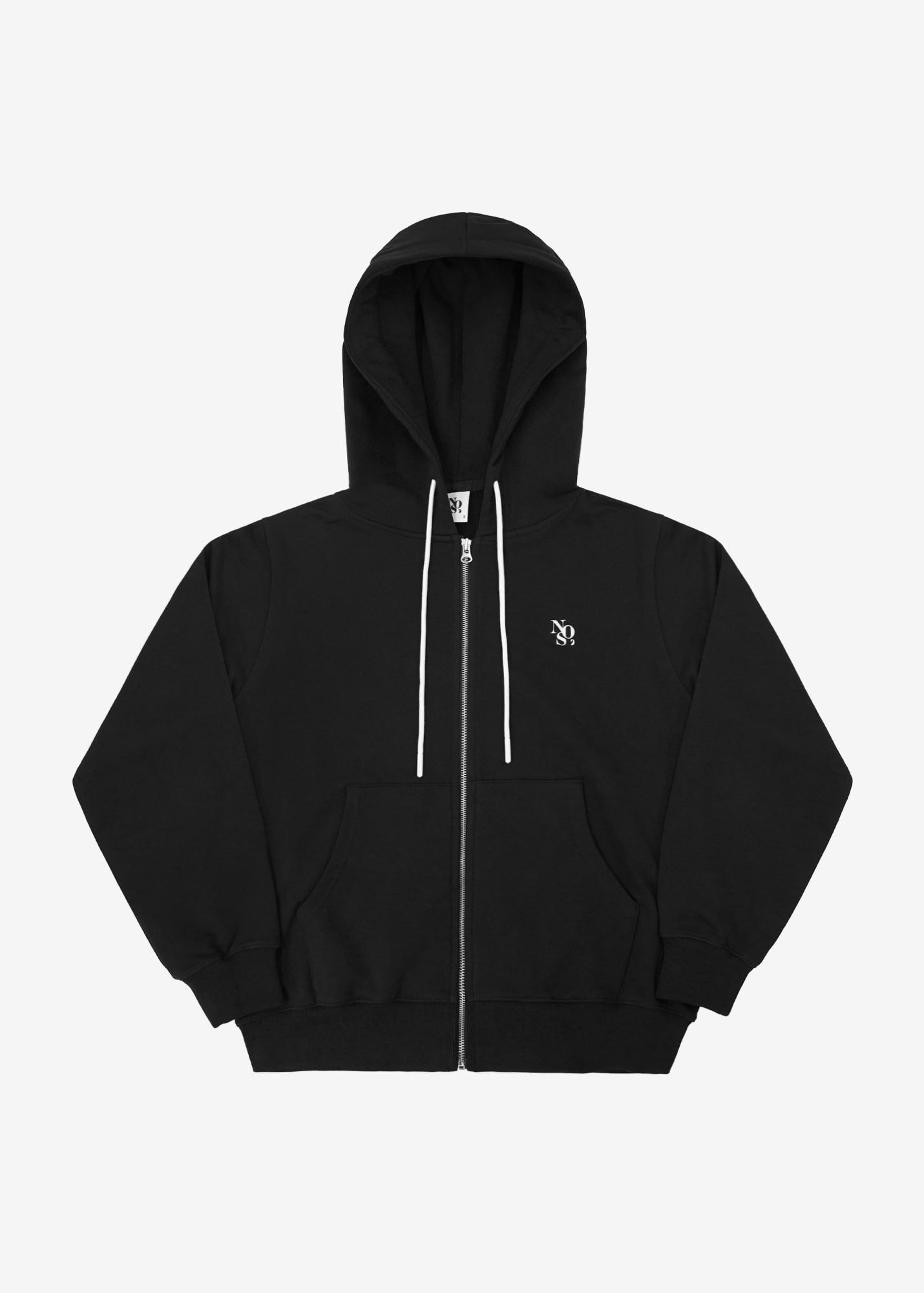 Main Logo Hooded Zip-Up Black | NOS7