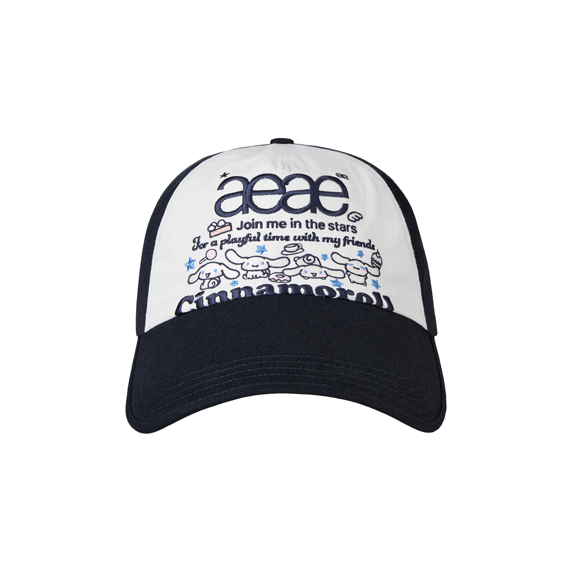 AEAE Cinnamoroll Web Logo 5 Pannel Cap Navy