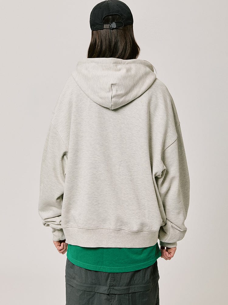 BT21 CHIMMY BASIC HOODY Zip Up 2024 F/W (Melange Oatmeal)