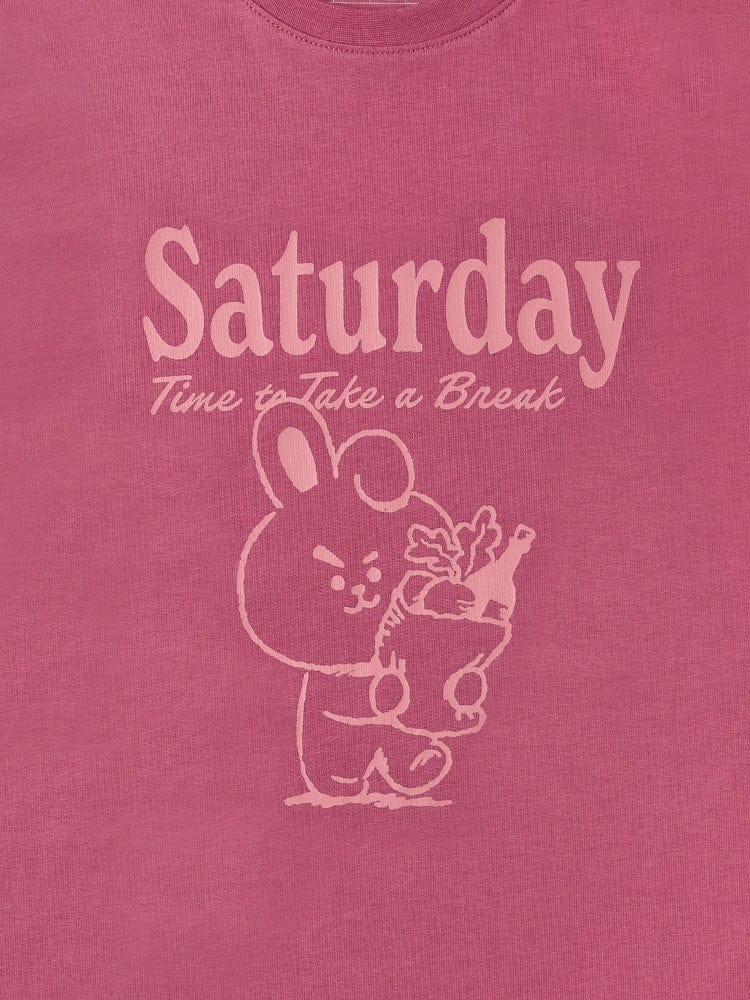 BT21 COOKY BASIC Short Sleeve T-shirt Indian Pink
