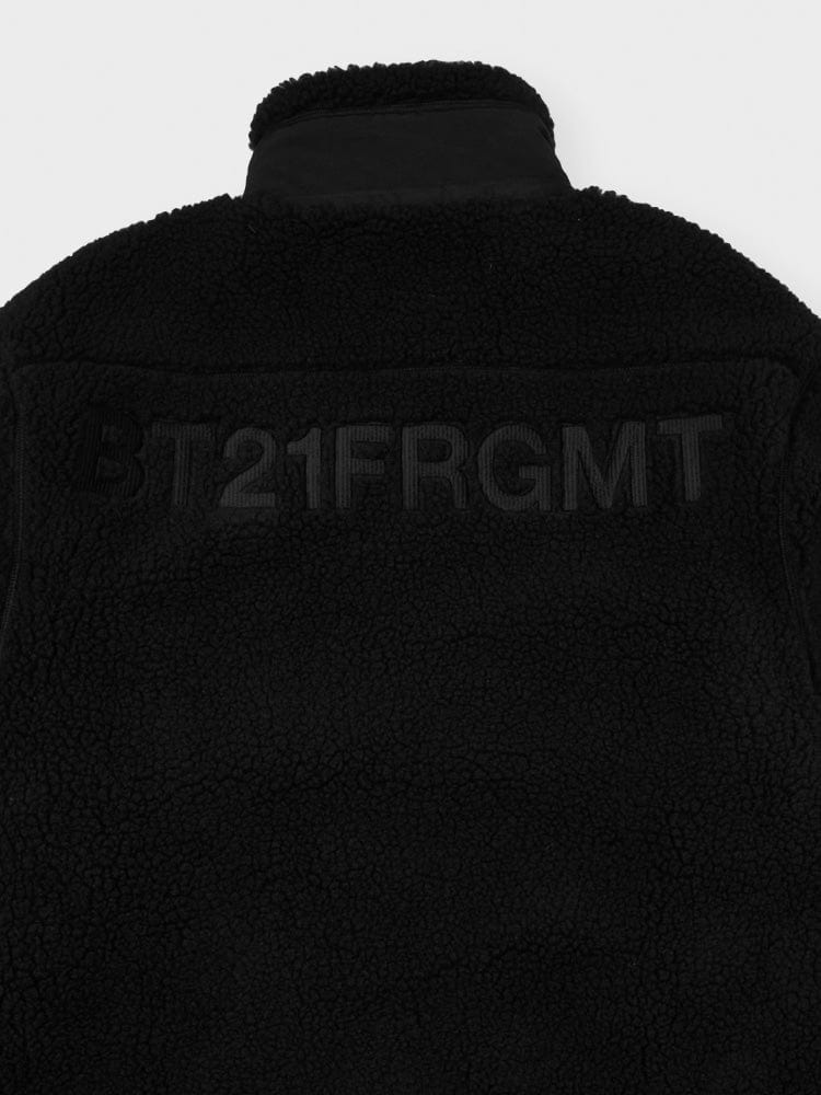 BT21 X FRAGMENT Shellpa Black Fleece Jacket