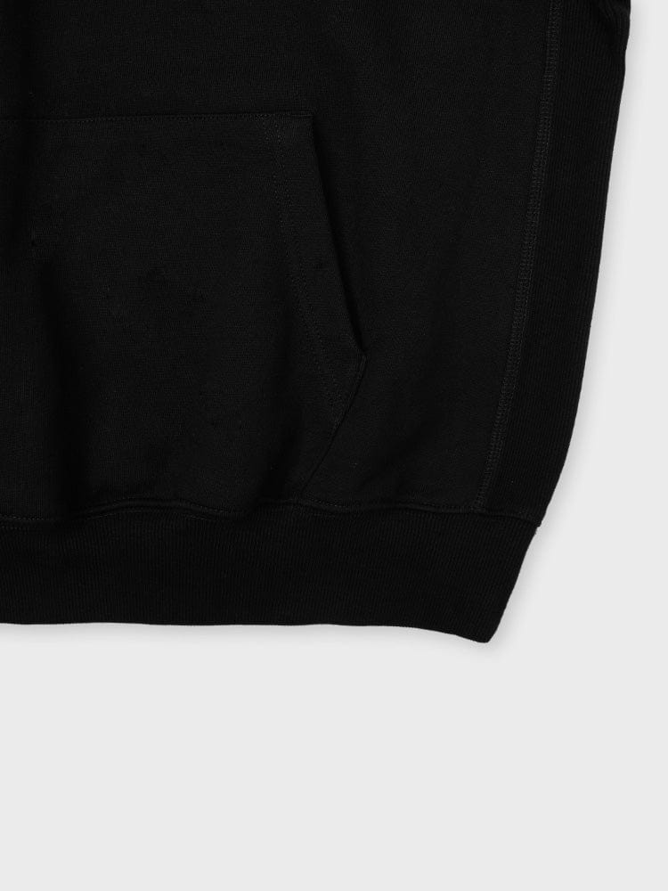 BT21 X FRAGMENT Logo Black Hooded T-Shirt